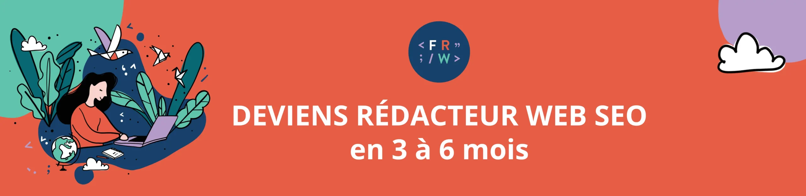 Bannière Formation Rédaction Web FRW Orange