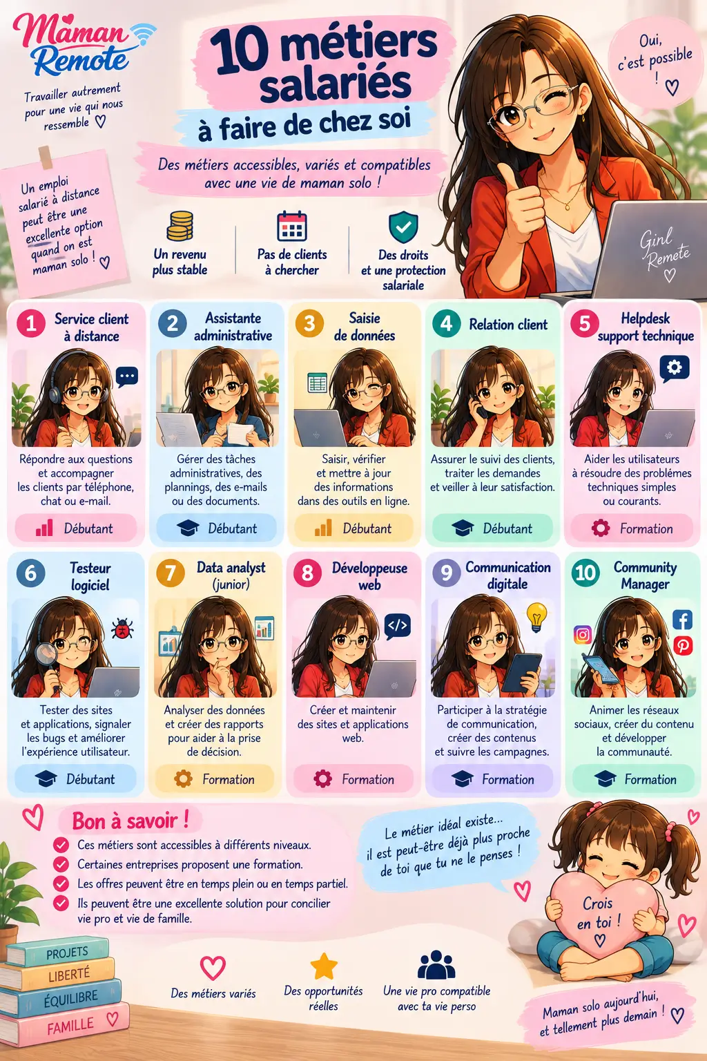 10 métiers salariés à faire de chez soi