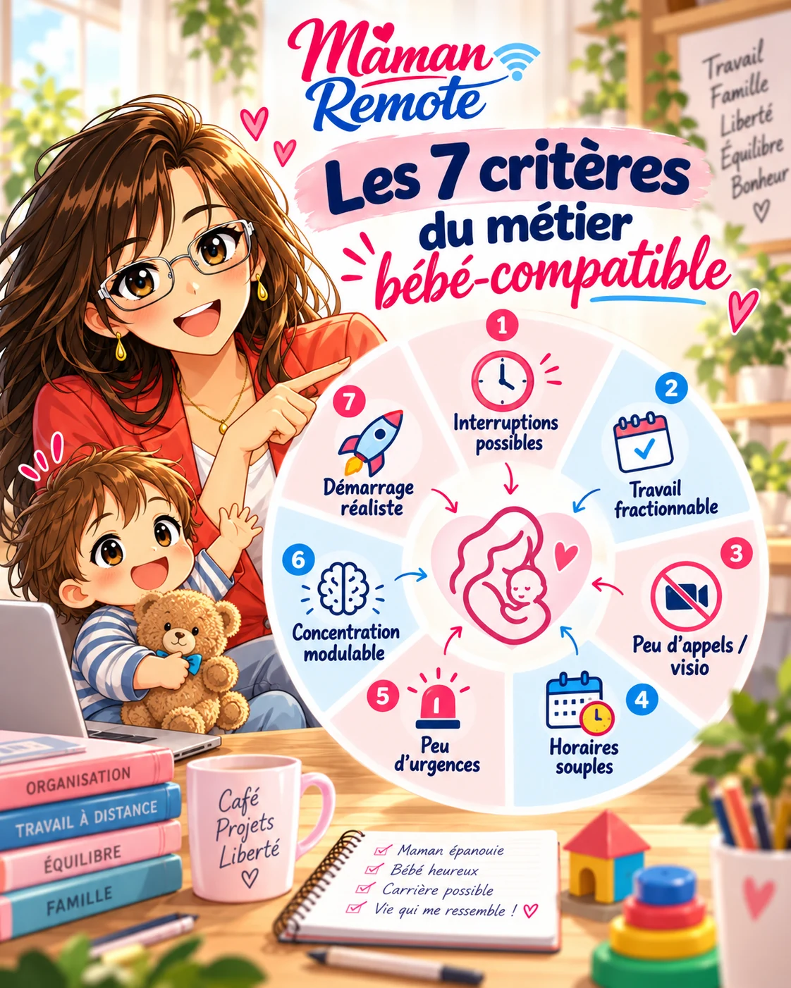 Sept critères pour évaluer si un métier en ligne est compatible avec un bébé