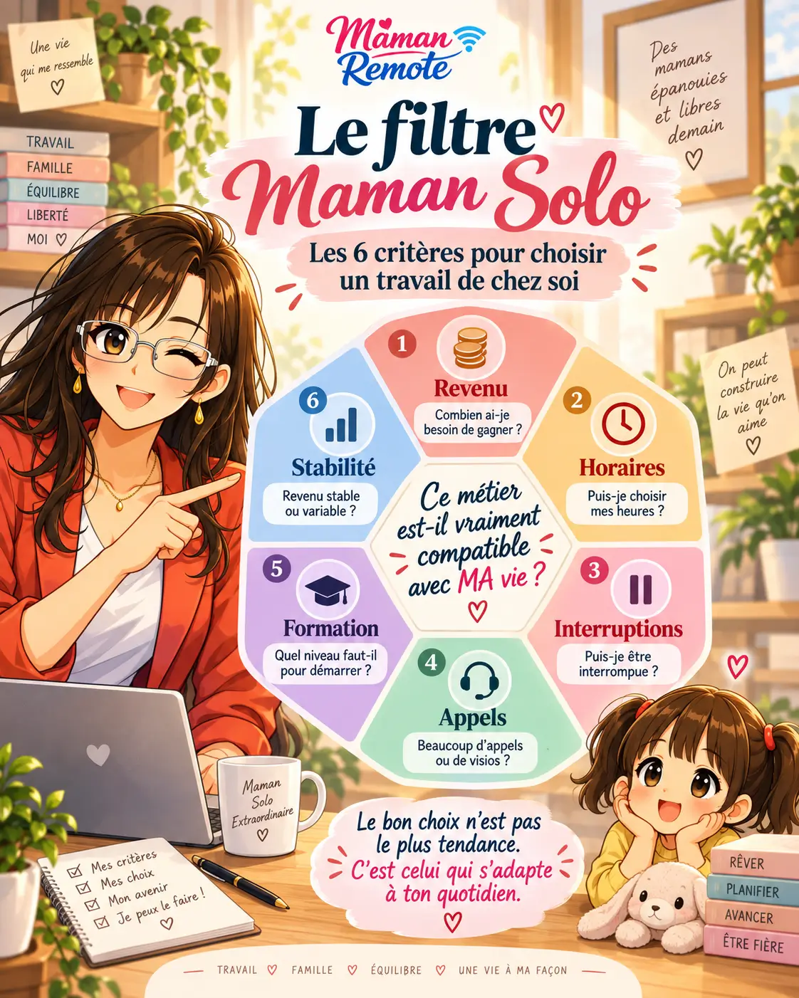 Les critères pour choisir un travail compatible avec une vie de maman solo