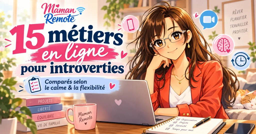 15 métiers en ligne pour introverties comparés selon le calme et la flexibilité